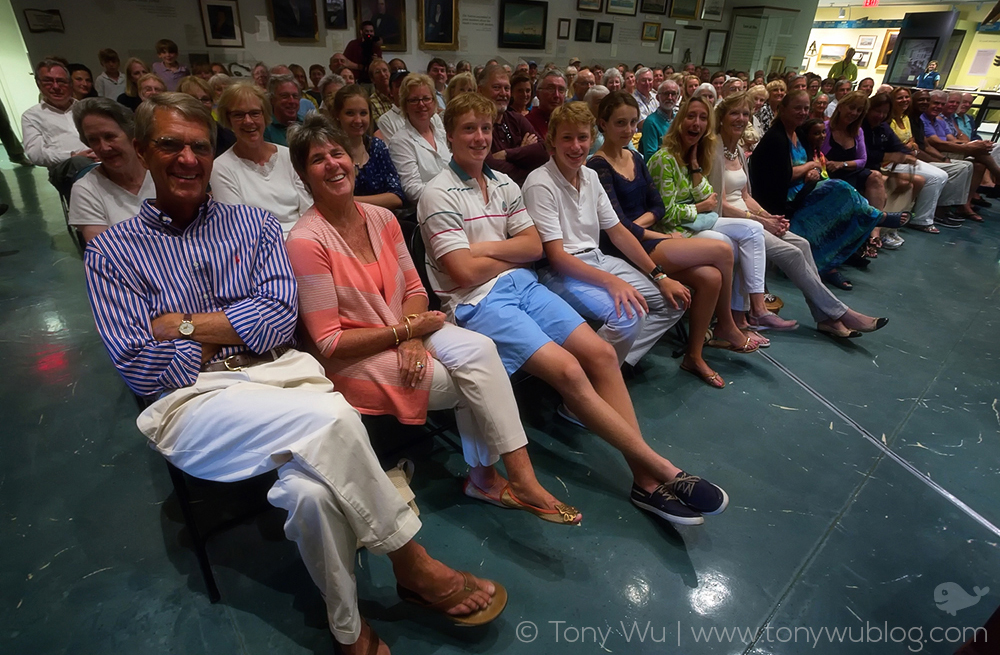 audience at Nantucket Whaling Museum, Tony Wu sperm whale presentation